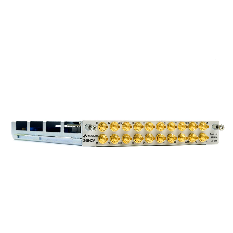 是德科技 34942A 适用于 34980A 的四个 1x4 75 Ω、1.5 GHz 多路复用器