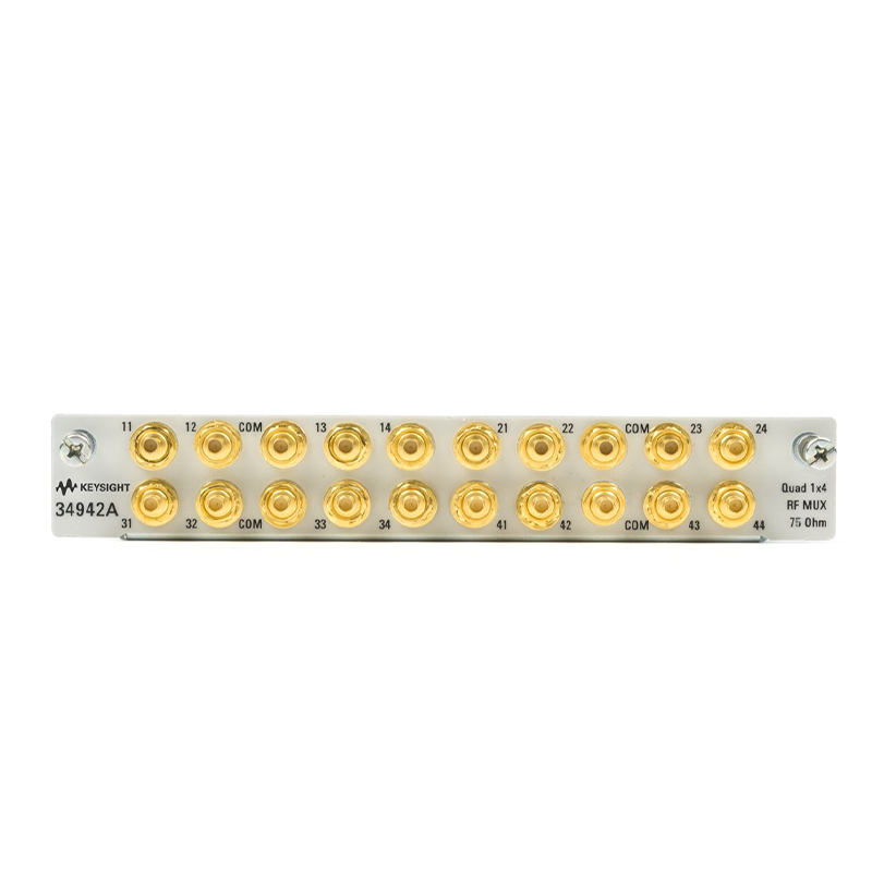是德科技 34942A 适用于 34980A 的四个 1x4 75 Ω、1.5 GHz 多路复用器